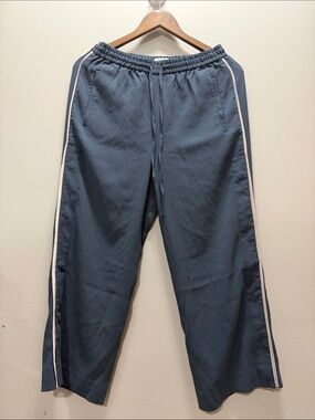Babaton Blue Track Pants with White Side Stripes